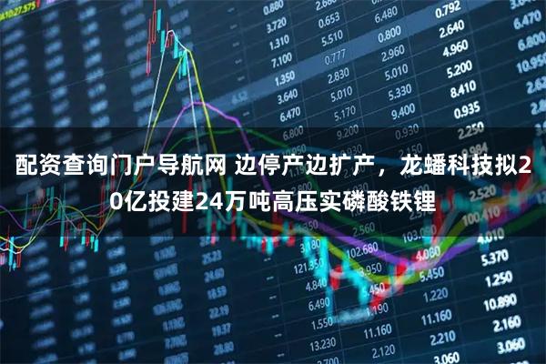 配资查询门户导航网 边停产边扩产，龙蟠科技拟20亿投建24万吨高压实磷酸铁锂